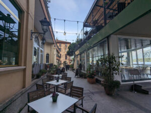 Cafés along Tremezzo lakeside promenade