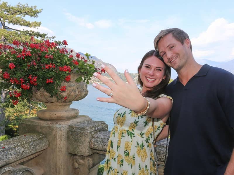 Wedding proposal on Lake Como