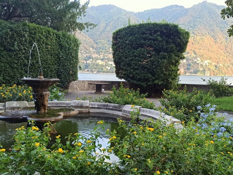 View of Lake Como through Villa Pizzo's botanical garden